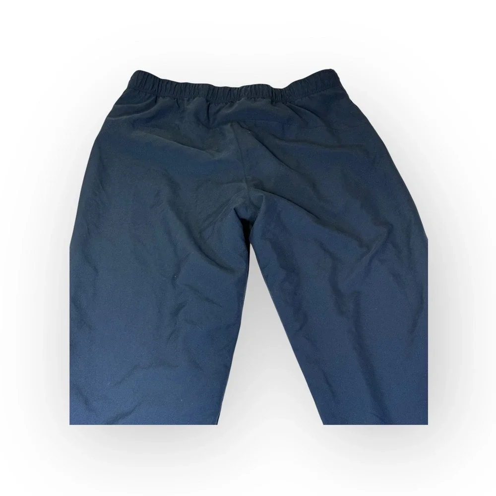 Nike Blue Nylon Athletic Track Pants Joggers Logo Swoosh‎ Pockets Size S Button
